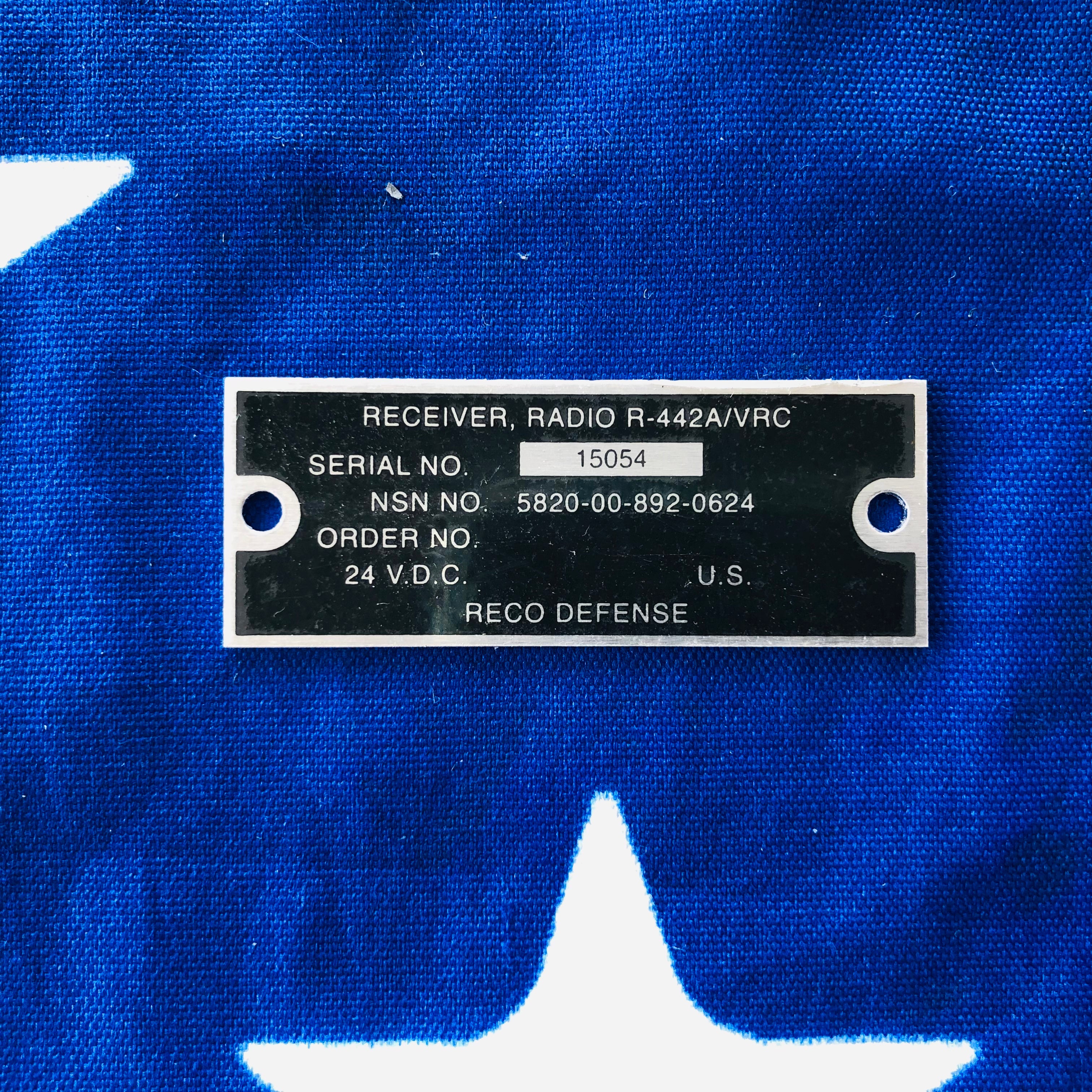 R-442 VRC NOS Data Plate M151 Radio System – M151 Parts