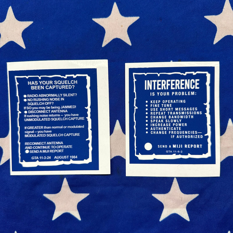 RT624 Interference &Squelch Decal Military Radio