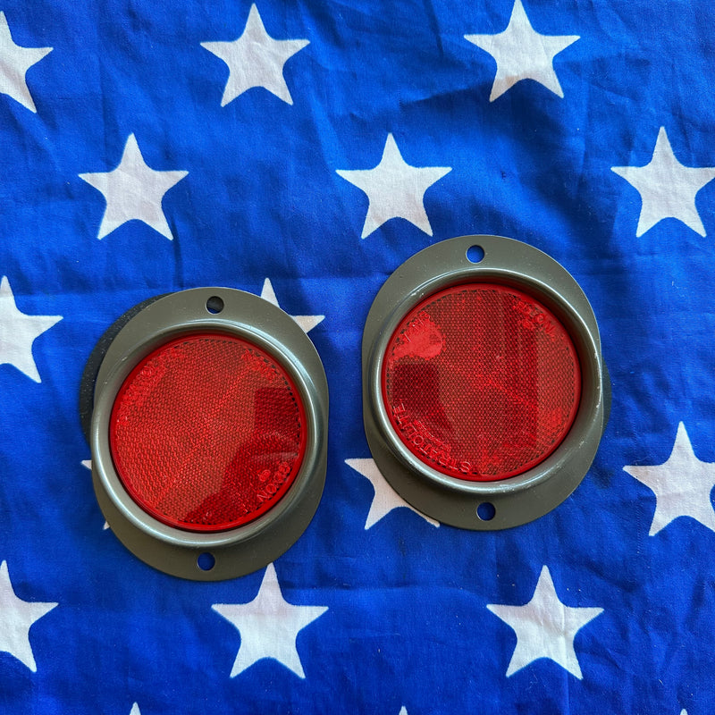 Military NOS RED Reflector set of 2