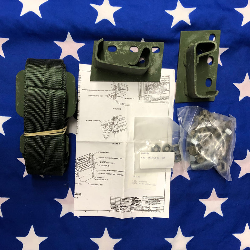 HMMWV NOS Cargo Safety Strap & Bench Installation Kit