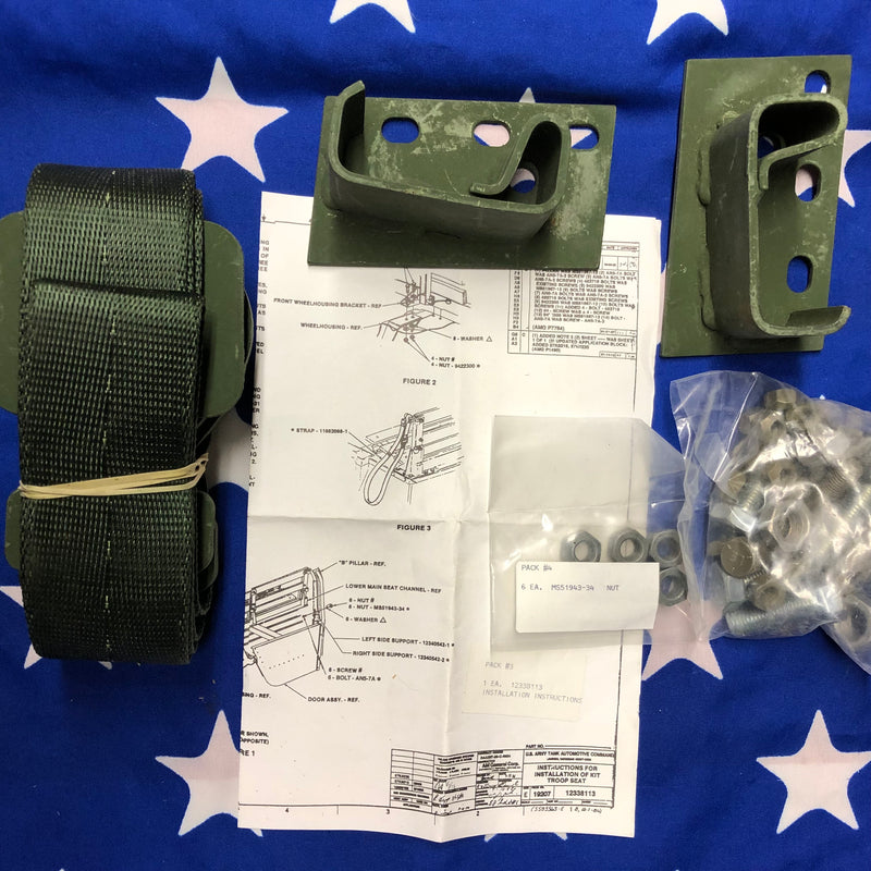 HMMWV NOS Cargo Safety Strap & Bench Installation Kit