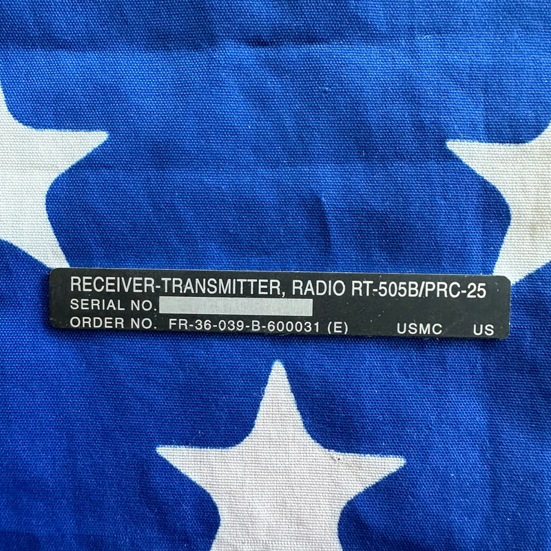 NOS PRC-25 RT-505B USMC Data Plate