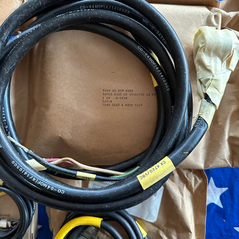 NOS Cables set CX-4720 + CX-4722 & CG-1773B for RT-524 Radio & MX-6707 Antenna